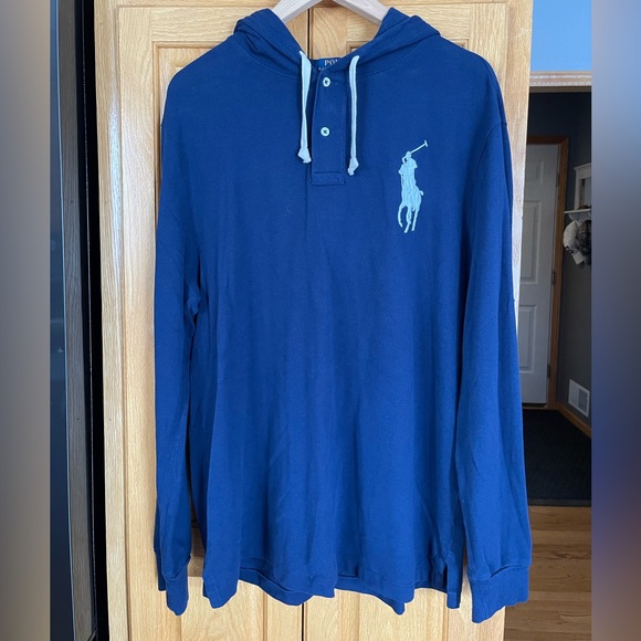 2 Mens Polo Ralph Lauren long sleeved hooded polos. Large - Picture 1 of 4